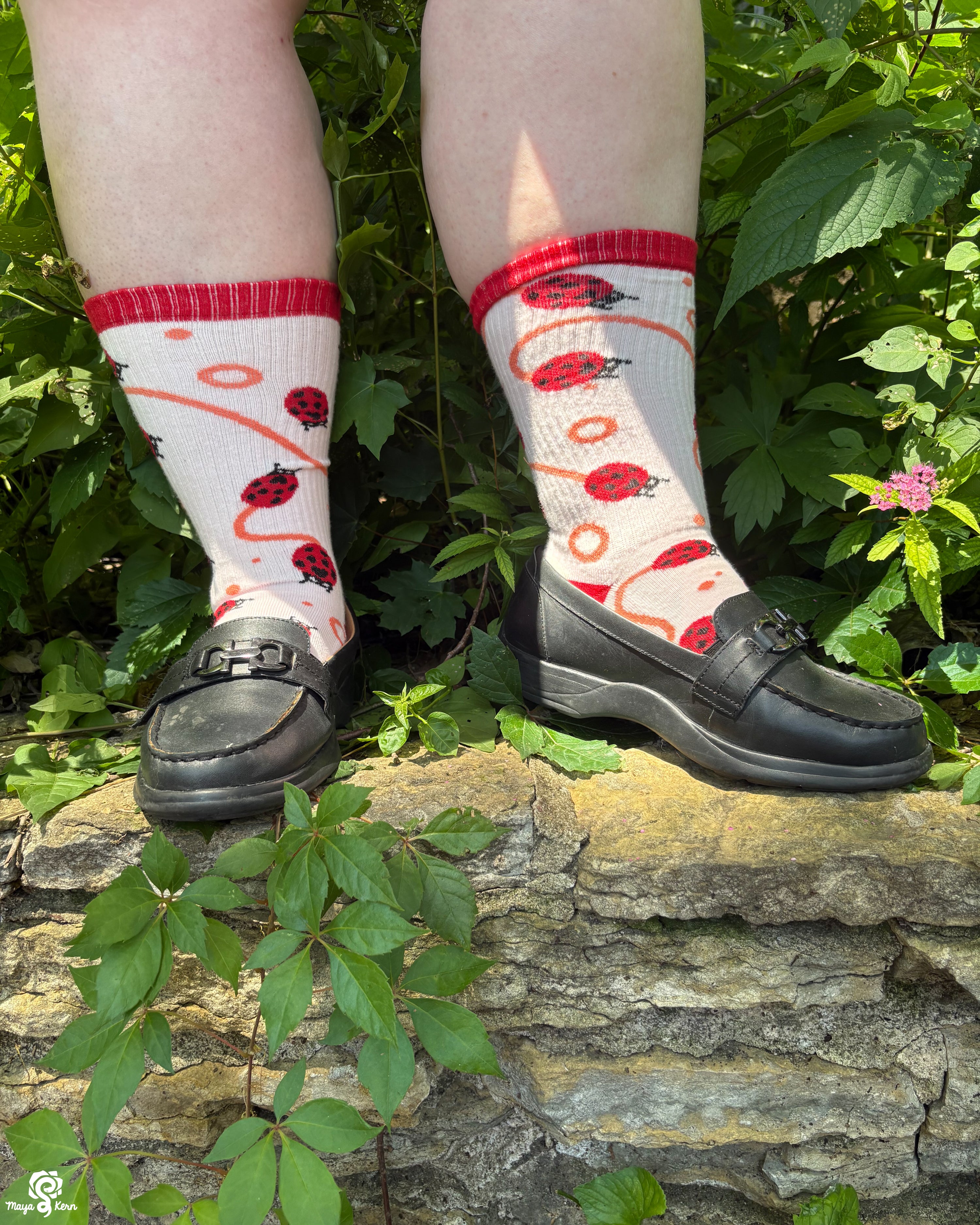 Ladybug Cotton Ribbed Athletic Crew Socks
