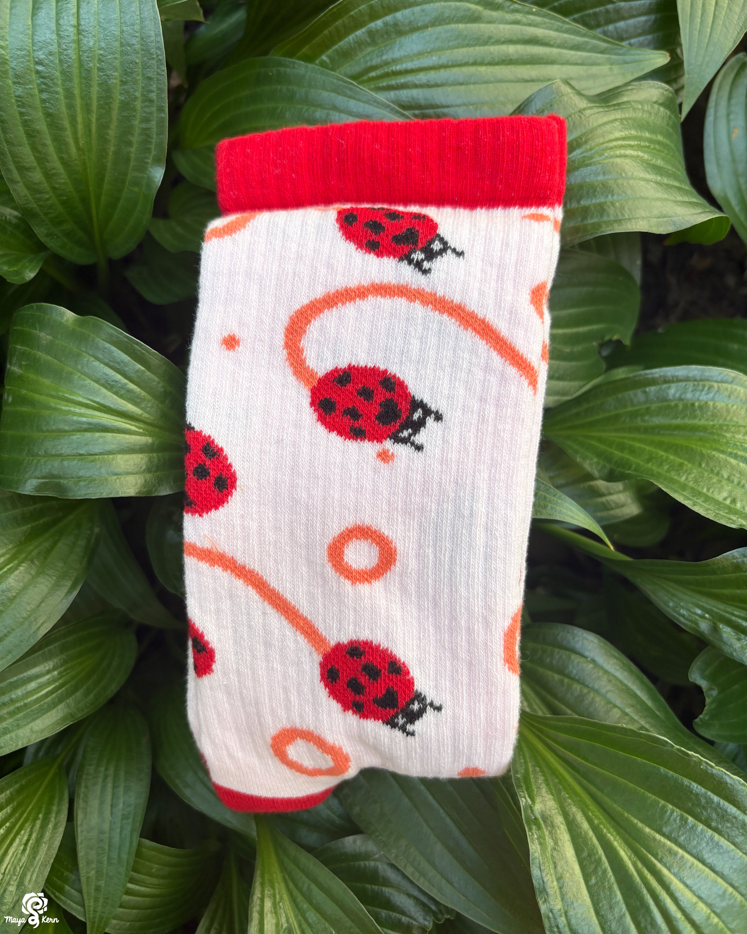 Ladybug Cotton Ribbed Athletic Crew Socks