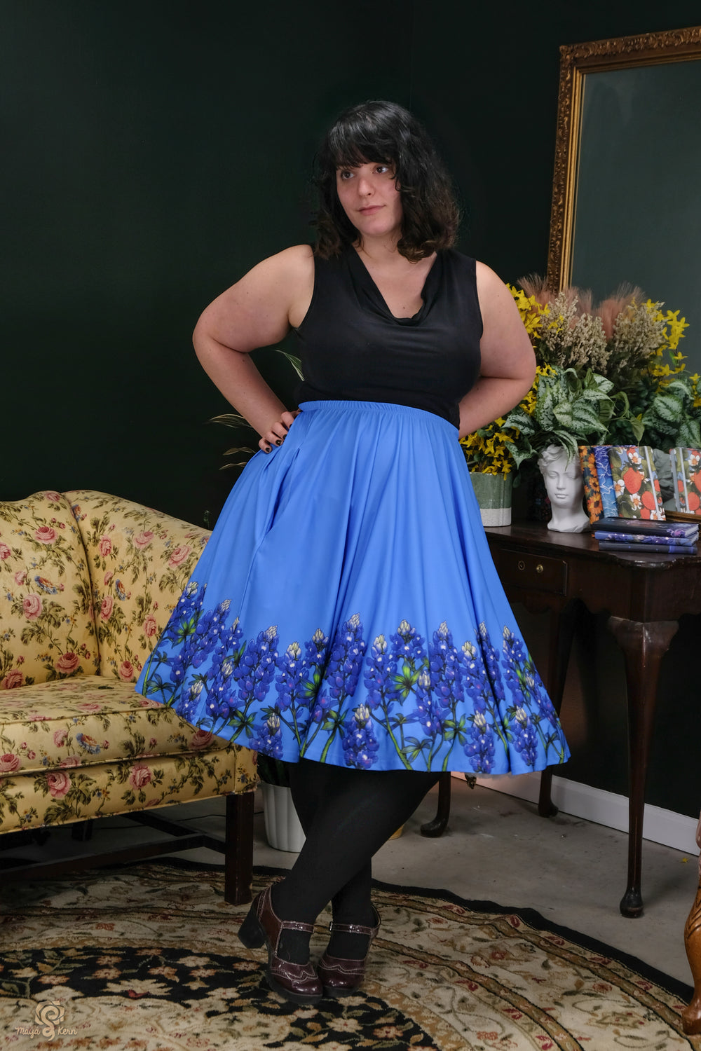 Bluebonnets Midi Skirt