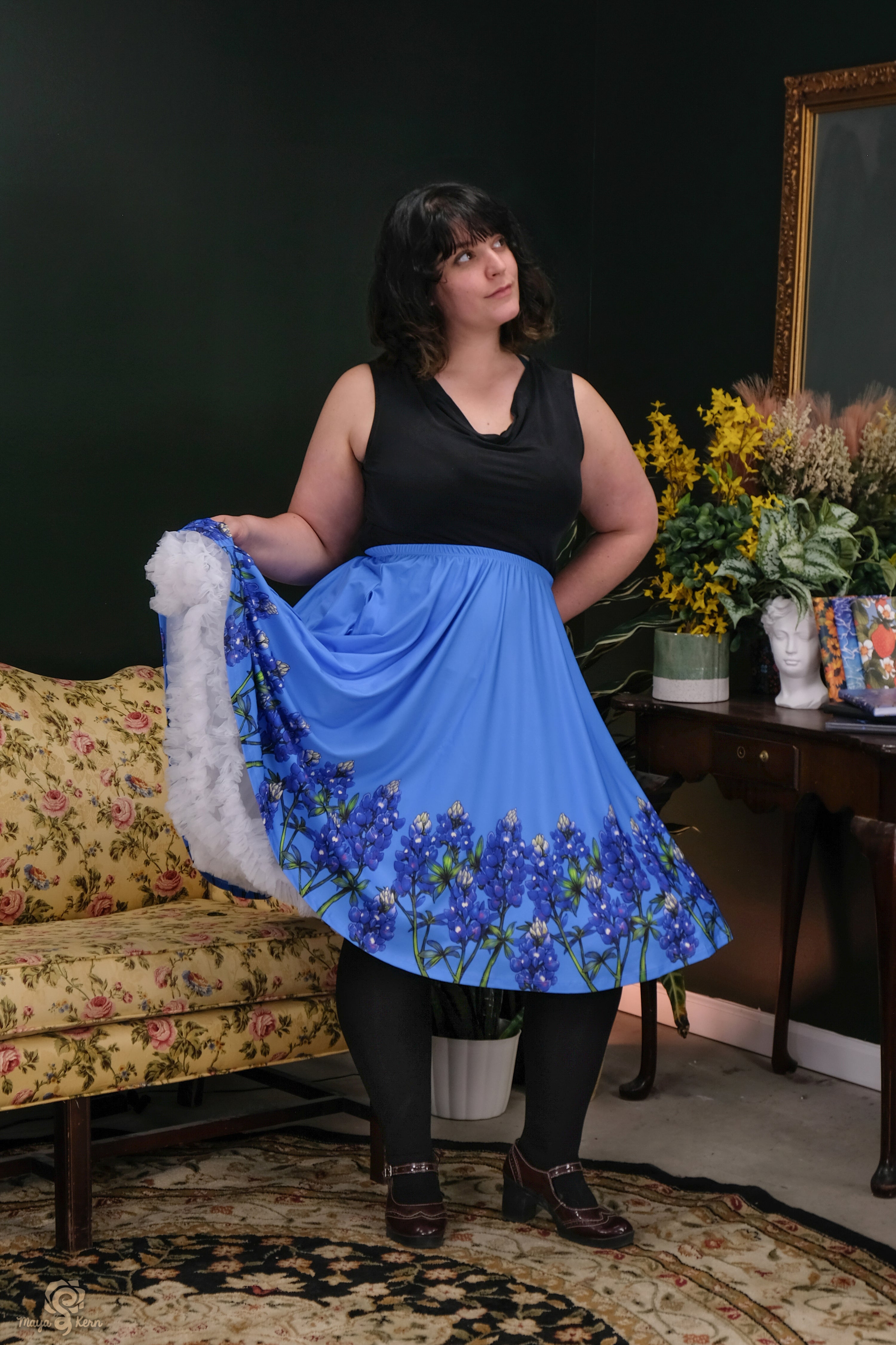 Bluebonnets Midi Skirt