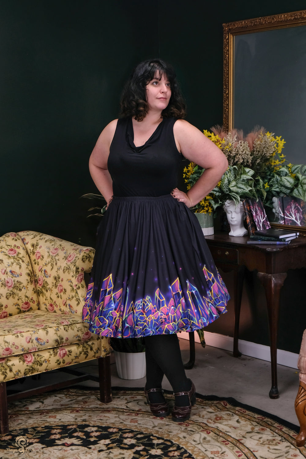 Crystal Cluster Midi Skirt