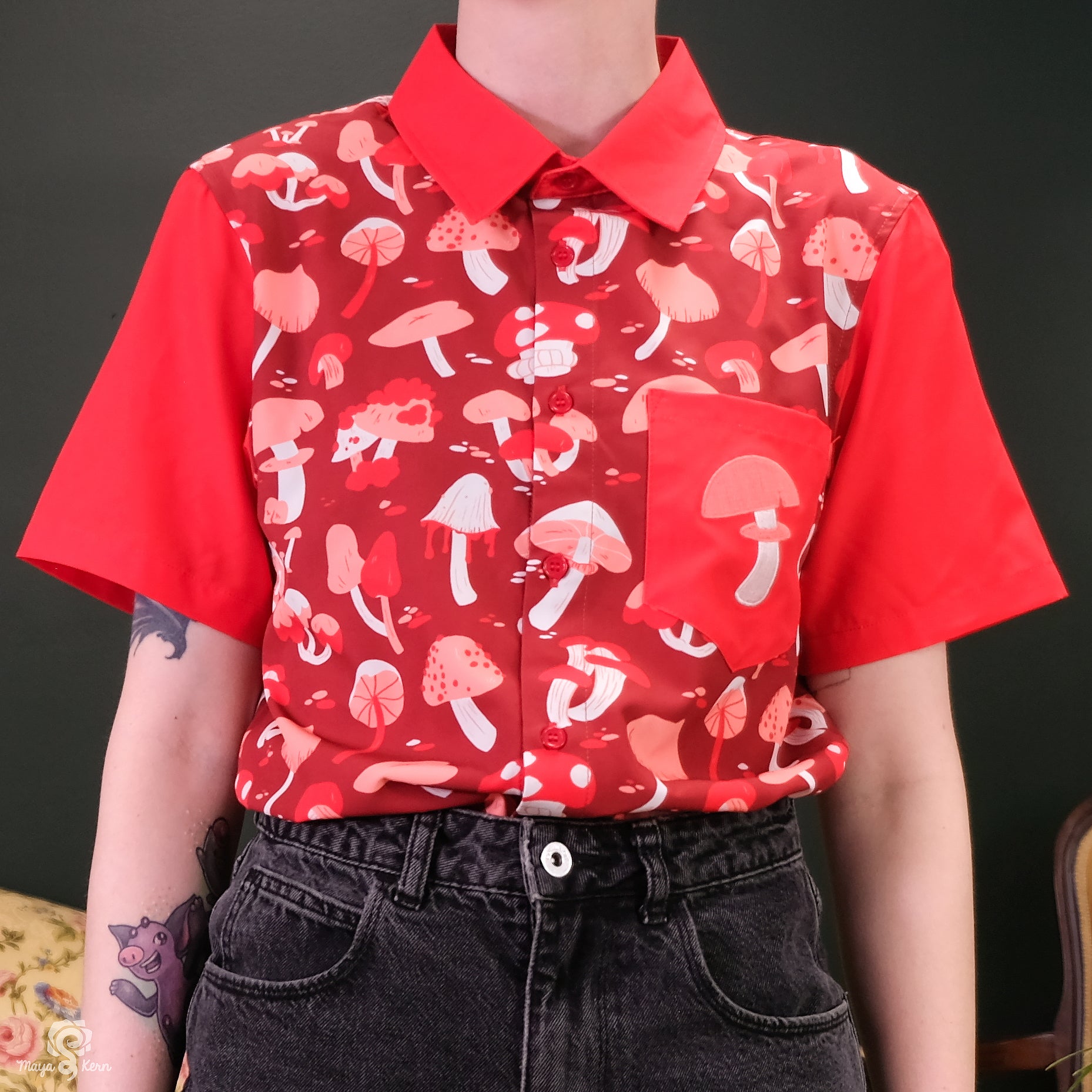 Mushroom Button-Down Shirt - Final Sale