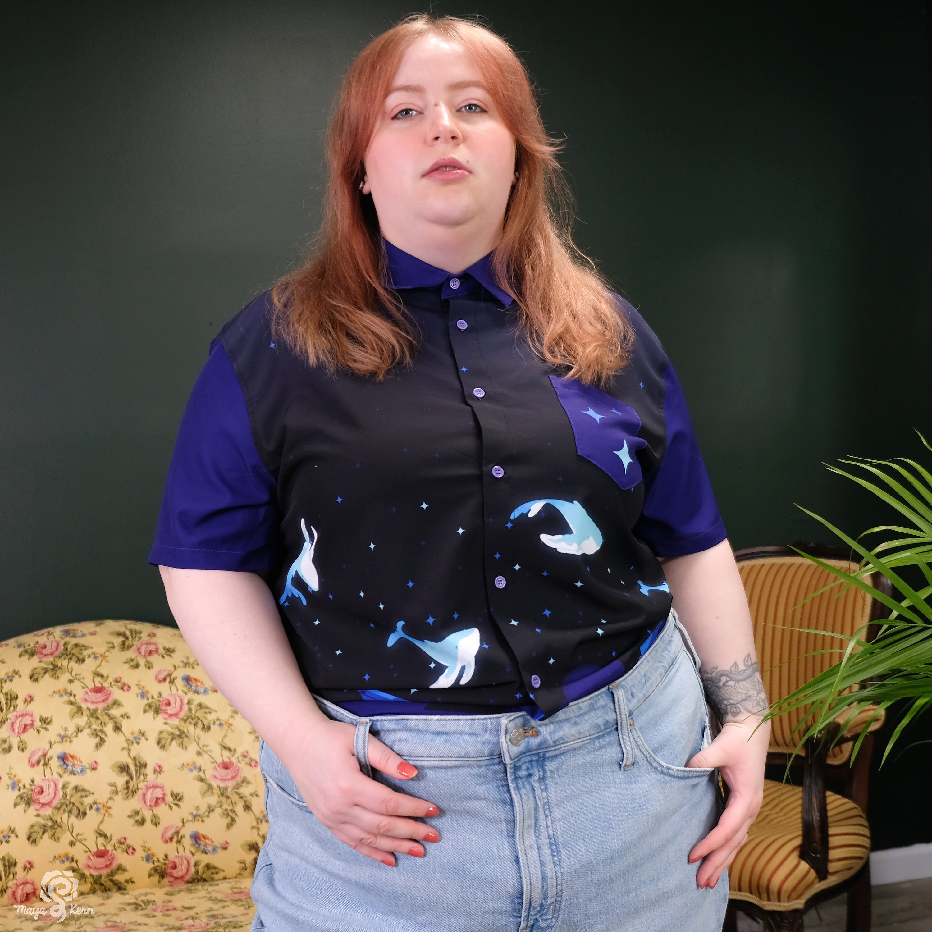 Whales Button-Down Shirt